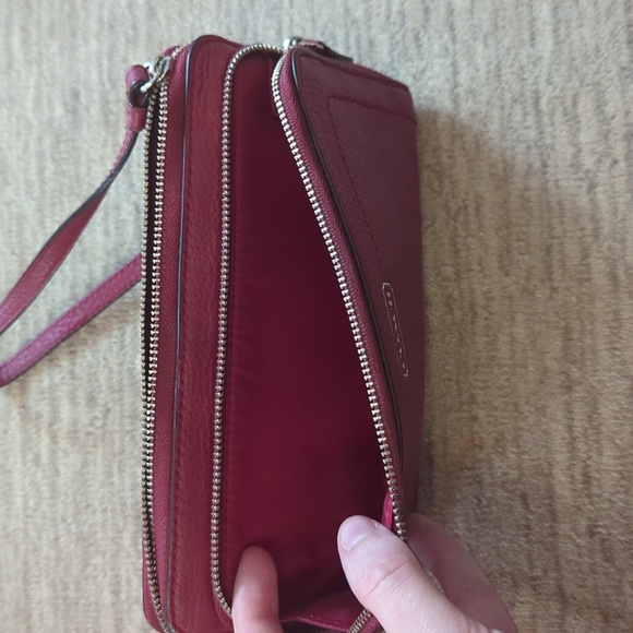 Coach Red Leather Wallet/Wristlet - Picture 4 of 11